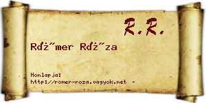 Römer Róza névjegykártya